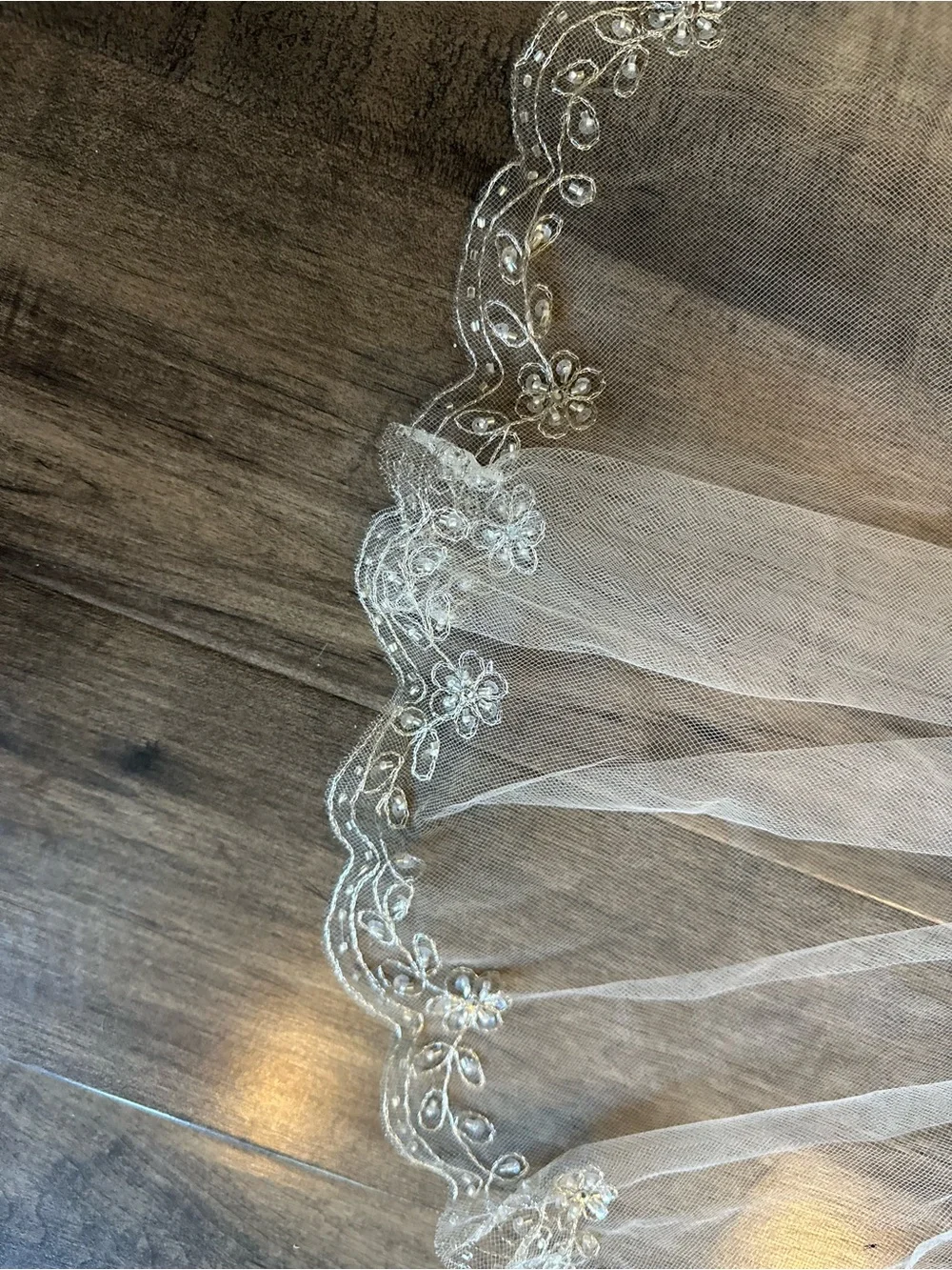 Classic Sheer Bridal Veil with Metal Comb - champagne